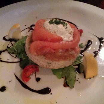 Squire & Horse - Buckwheat Bellini pancake topped with smoked salmon & creme fraiche - £7.20 - Pubs Near Me - Pulborough, WSX Squire & Horse - Buckwheat Bellini pancake topped with smoked salmon & creme fraiche - £7.20 - Pubs Near Me - Pulborough, WSX
