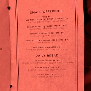 Higher Ground - Food Menu - Tapas/Small Plates Near Me - Austin, Texas