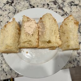 Pitiful amount of filling. Its mostly just bread. Pitiful amount of filling. Its mostly just bread.