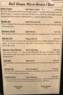 Menu photo 7 Rail House Restaurant & Brewpub Marinette, WI Menu photo 7 Rail House Restaurant & Brewpub Marinette, WI