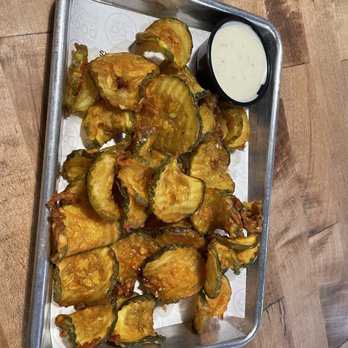 Dog Haus Biergarten - Chandler - Fried Crispy Pickle Chips. They're sweet :( - New American Near Me - Chandler, Arizona