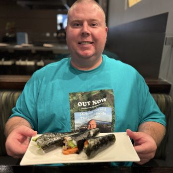 Wasa Sushi & Teppan - Michael Russell with salmon Handrolls - Sushi Bars Near Me - Newport Beach, California