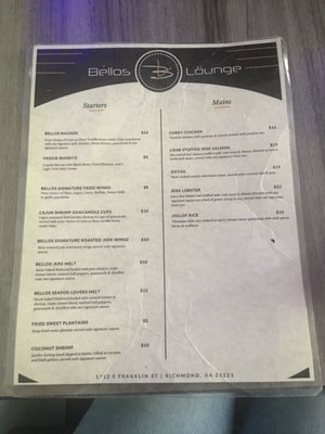 Menu photo 8 Bellos Lounge & Restaurant Richmond, VA Menu photo 8 Bellos Lounge & Restaurant Richmond, VA