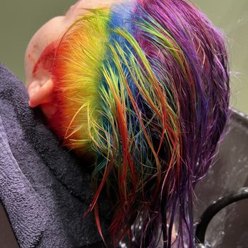 On Canvas - Rainbow hair processing photo - Hair Salons Near Me - Sterling, Virginia