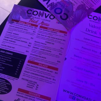 Convo Restaurant & Lounge - Menu and valentine drink menu - Lounges Near Me - Hapeville, Georgia Convo Restaurant & Lounge - Menu and valentine drink menu - Lounges Near Me - Hapeville, Georgia