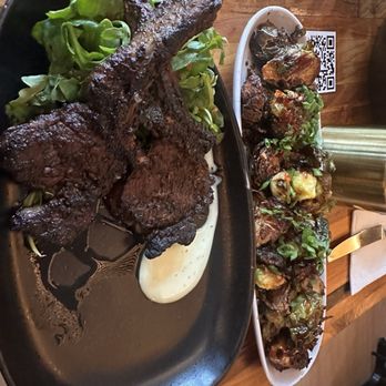 Yeiboh Kitchen - Lamb chop lollipops and brussel sprouts - New American Near Me - Baltimore, Maryland