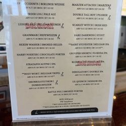 Southern Lights Brewing - Menu