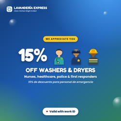 Lavanderia Express - Our way of saying Thank You For your Service. We're very grateful