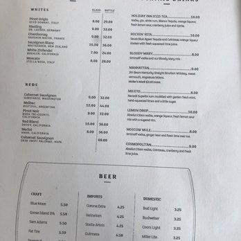Tk Grille - Drink menu - New American Near Me - Effingham, Illinois