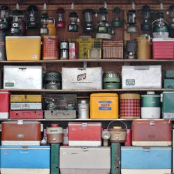 La Veta Pines RV Park - Vintage camping gear on display