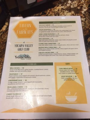 Menu photo 2 Yucaipa Valley Golf Club Yucaipa, CA Menu photo 2 Yucaipa Valley Golf Club Yucaipa, CA