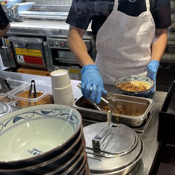 Marugame Udon - Employee prepping my dish - Japanese Near Me - San Diego, California