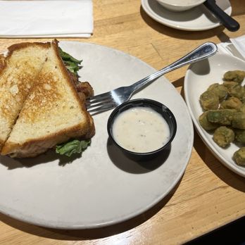 Cotton Patch Cafe - Big TX BLT, and a side of okra - American Near Me - Arlington, Texas