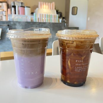 Fika Fika Coffee - Ube latte and brown sugar latte - Coffee & Tea Near Me - Pasadena, California Fika Fika Coffee - Ube latte and brown sugar latte - Coffee & Tea Near Me - Pasadena, California