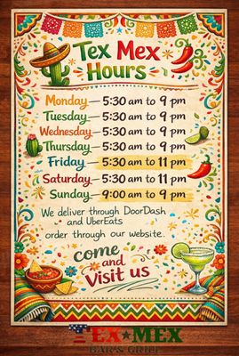 Menu photo 1 Tex Mex Bar & Grill Rock Hill, SC Menu photo 1 Tex Mex Bar & Grill Rock Hill, SC