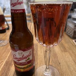 Steve's Beverage Center - Red Lager@ home served in crystal