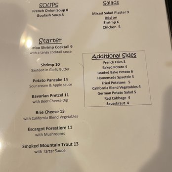 Bodensee Restaurant - Appetizer menu - German Near Me - Helen, Georgia