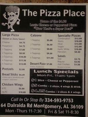Menu photo 6 The Pizza Place Montgomery, AL Menu photo 6 The Pizza Place Montgomery, AL