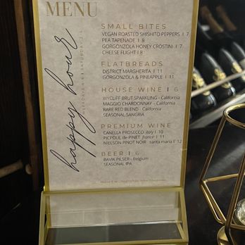 District Wine - Happy hour menu - Wine Bars Near Me - Long Beach, California