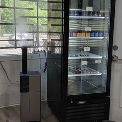 Kings Cannabis Dispensary - range controlled humidifier(to protect bagged flower and prerolls) and freezer with high end dabs and remaining cormorant sorbet