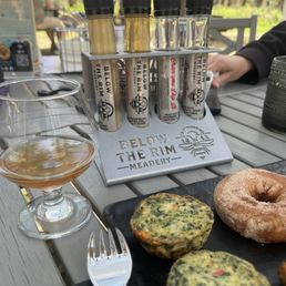 The mead flight and the brunch platter.