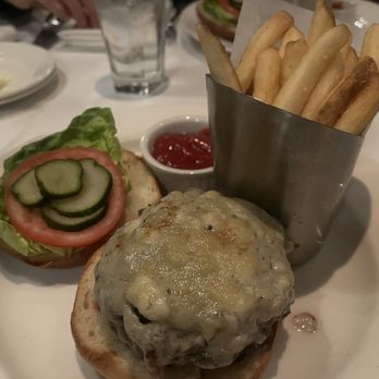 The Capital Grille - Bleu cheese and truffle wagyu burger with sea salt fries - Steakhouses Near Me - Chevy Chase, Maryland The Capital Grille - Bleu cheese and truffle wagyu burger with sea salt fries - Steakhouses Near Me - Chevy Chase, Maryland