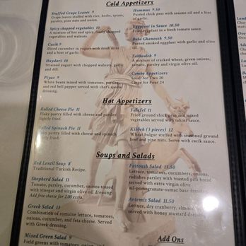 Artemis Mediterranean Bistro - Menu - Mediterranean Near Me - Cincinnati, Ohio