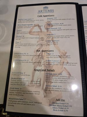 Menu photo 2 Artemis Mediterranean Bistro Cincinnati, OH