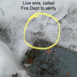 Live wire under snow from GFI wire cut in sept 2020 Live wire under snow from GFI wire cut in sept 2020