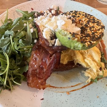 Bluestone Lane Manhattan Beach Café - Chili scramble with feta, avocado and bacon. - Coffee & Tea Near Me - Manhattan Beach, California Bluestone Lane Manhattan Beach Café - Chili scramble with feta, avocado and bacon. - Coffee & Tea Near Me - Manhattan Beach, California