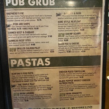 P Wexford's Pub - Menu - American Near Me - Modesto, California