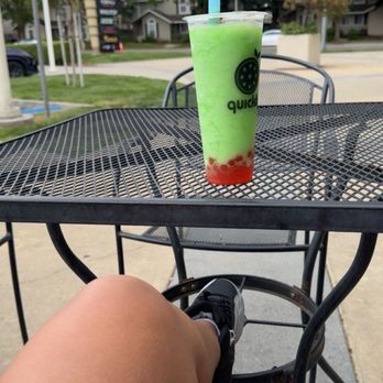 Quickly - Green apple slush with pomegranate Boba - Bubble Tea Near Me - Merced, California