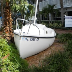 Red Beard's Sharktooth Tavern - One of the 'marooned' boats outside