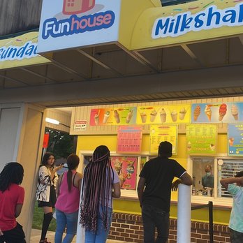 Funhouse - a group of people standing outside of a store - Ice Cream & Frozen Yogurt Near Me - Reisterstown, Maryland