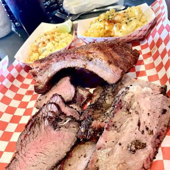Off The Hook BBQ - Medley of meats, the corn was yummy! - Breakfast & Brunch Near Me - Las Vegas, Nevada