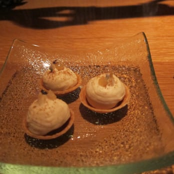 Commis - amuse bouche #3 foie gras tart with dried pear. - New American Near Me - Oakland, California