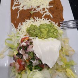 Blue Margaritas - Beans and guacamole
