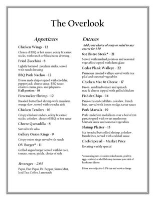 Menu photo 2 The Overlook Restaurant Oro Valley, AZ Menu photo 2 The Overlook Restaurant Oro Valley, AZ