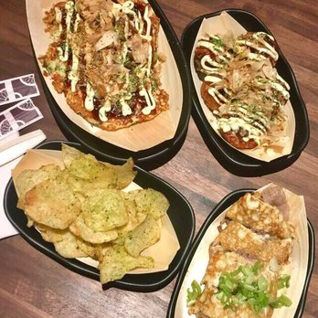 DokoDemo - Octopus takoyaki (5/5), sukiyaki omelette (5/5), octopus okonomiyaki (4/5), matcha chips (4/5) - Ramen Near Me - New York, New York DokoDemo - Octopus takoyaki (5/5), sukiyaki omelette (5/5), octopus okonomiyaki (4/5), matcha chips (4/5) - Ramen Near Me - New York, New York
