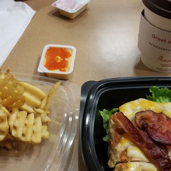 Chick-fil-A - Grilled Chicken Club with no bun... fries and coffee - Fast Food Near Me - Long Beach, California