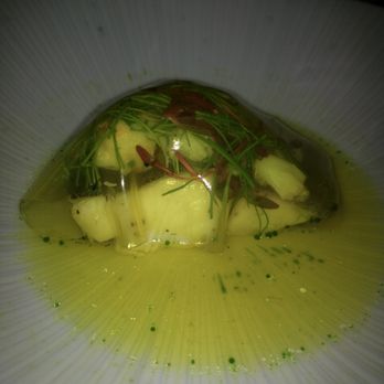 Spago - Black cod with warm saffron gel - New American Near Me - Beverly Hills, California Spago - Black cod with warm saffron gel - New American Near Me - Beverly Hills, California