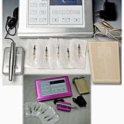 The Artist's Touch - The Nouveau Contour system. Note the single-use, individually-sealed needles.