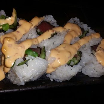 Three's Bar & Grill - Menu said Spicy Tuna roll? Let's call it what it really is.... Tekka Maki with siracha mayo squirted on top. - Asian Fusion Near Me - Kihei, Hawaii Three's Bar & Grill - Menu said Spicy Tuna roll? Let's call it what it really is.... Tekka Maki with siracha mayo squirted on top. - Asian Fusion Near Me - Kihei, Hawaii