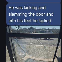 9Round Kickboxing Fitness - Person kicked the window while I was working out.