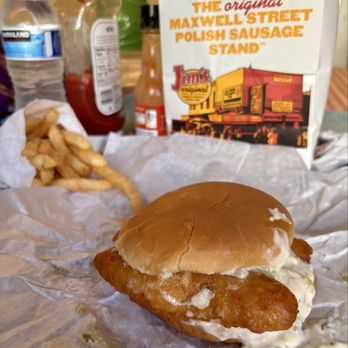 Jim’s Original - Fish sandwich with extra tartar sauce - Hot Dogs Near Me - Orange, California Jim’s Original - Fish sandwich with extra tartar sauce - Hot Dogs Near Me - Orange, California