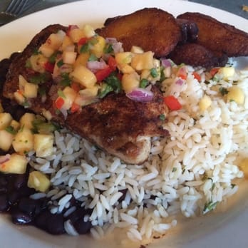 Kool Beanz Cafe - Mahi with pineapple salsa - New American Near Me - Tallahassee, Florida Kool Beanz Cafe - Mahi with pineapple salsa - New American Near Me - Tallahassee, Florida