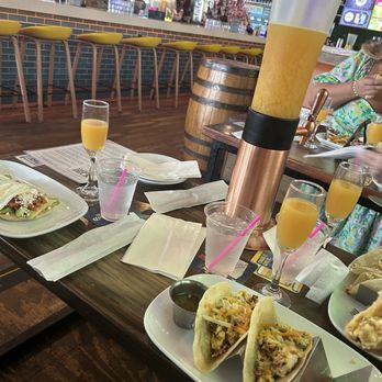 Moonshine Deck - Mimosa tower  Breakfast Tacos - American Near Me - Houston, Texas