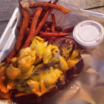 Who's on Third - Mac and cheese brat with sweet potato fries - Sports Bars Near Me - Milwaukee, Wisconsin