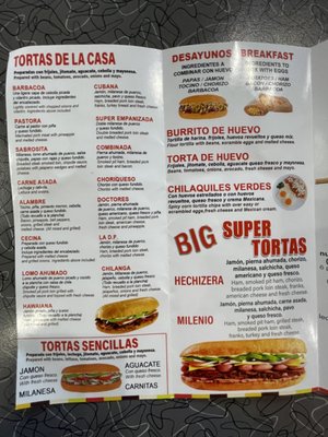 Menu photo 2 La Hechizera Tortas - Garland Garland, TX