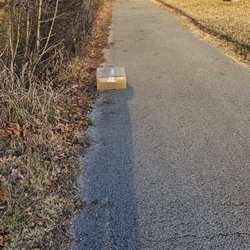 FedEx Ship Center - The road leading up to our house over 500 yards away. Litterly backed into our road and threw it out.